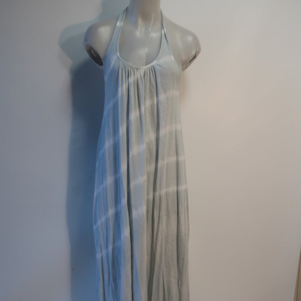 Womens 9 Seed Pale Blue White Tie Dye Maxi Dress OS